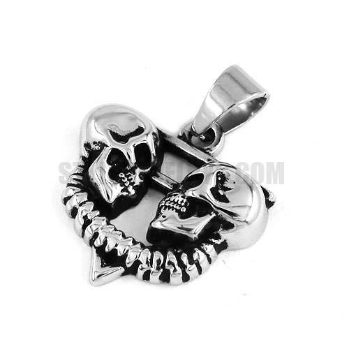 Gothic Stainless Steel Skull Pendant SWP0412 - Click Image to Close